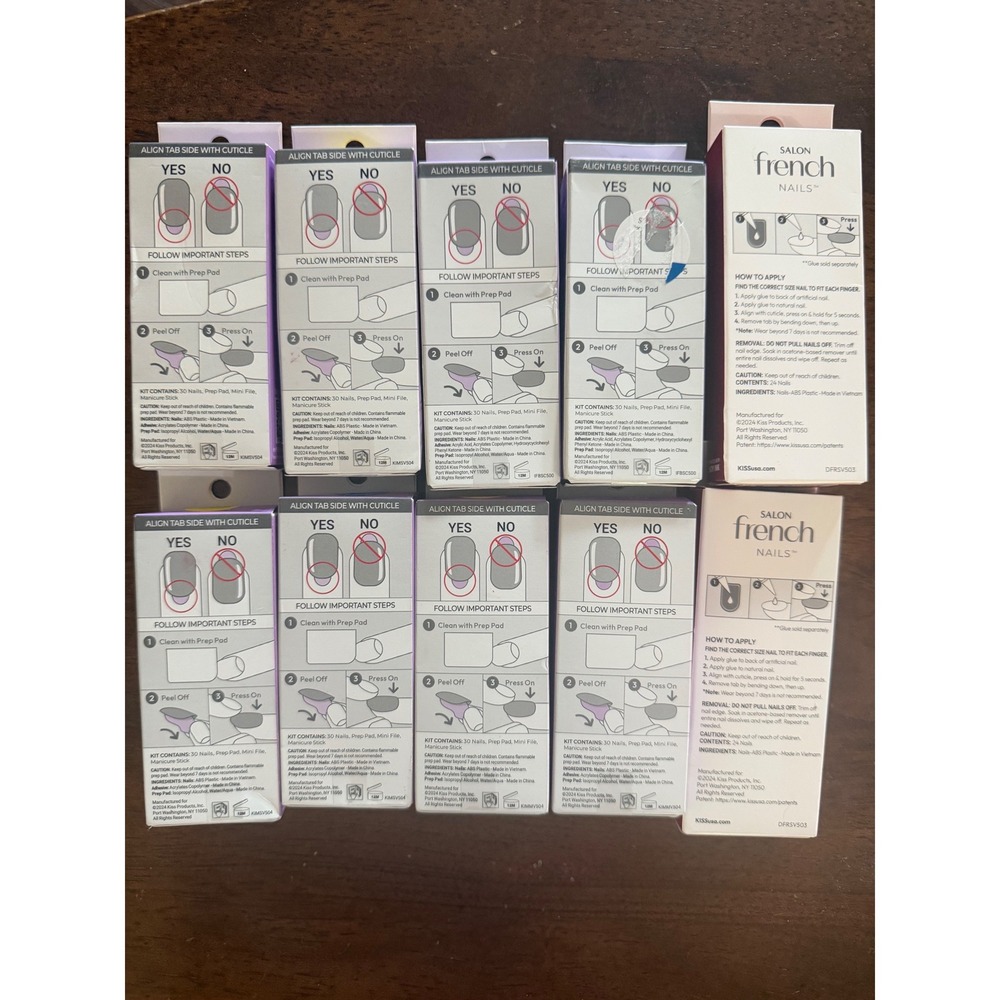 Kiss imPRESS Press On Nails Lot 10 Packs French Tip Heart Floral No Glue Mani - Picture 7 of 7